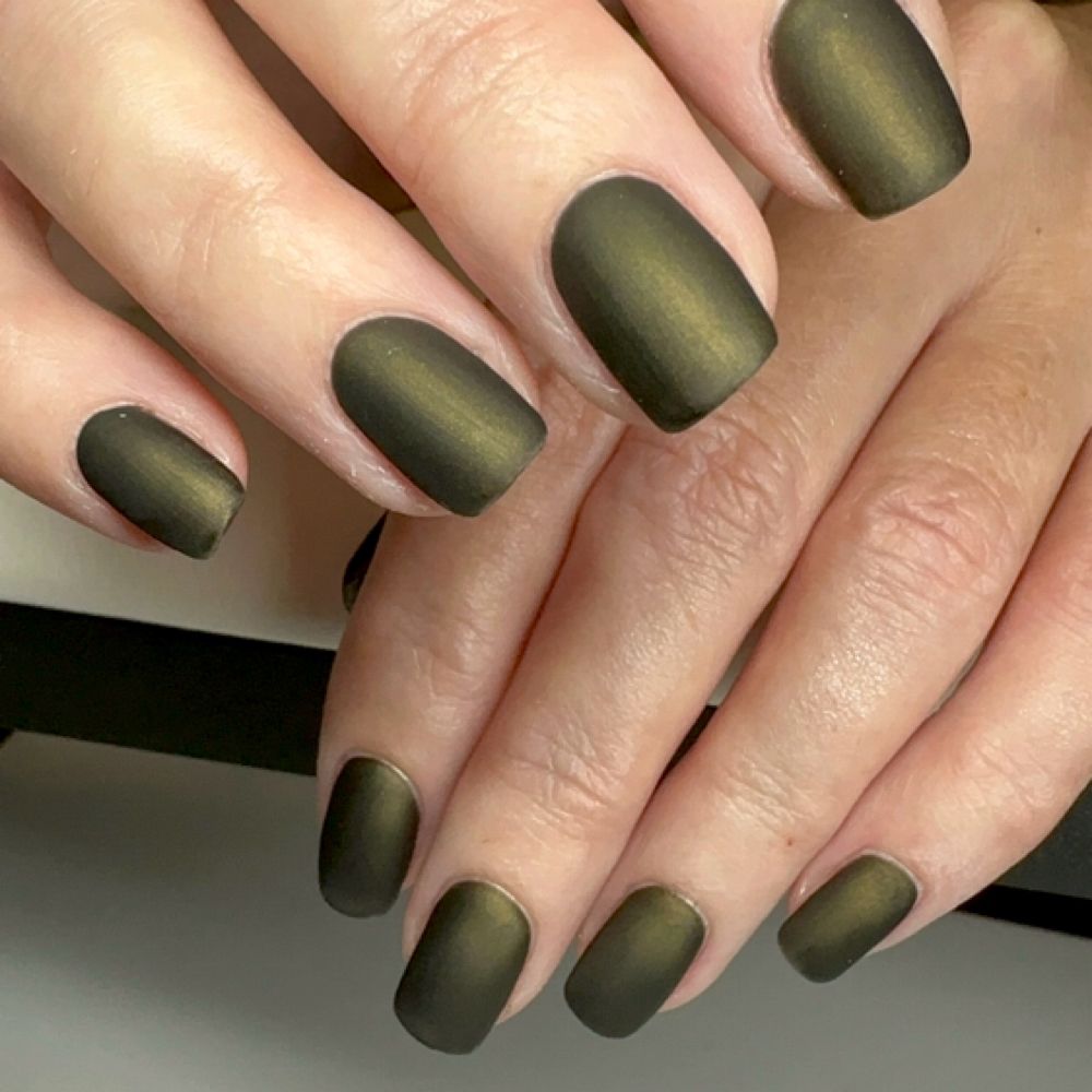 Olive matte nails
