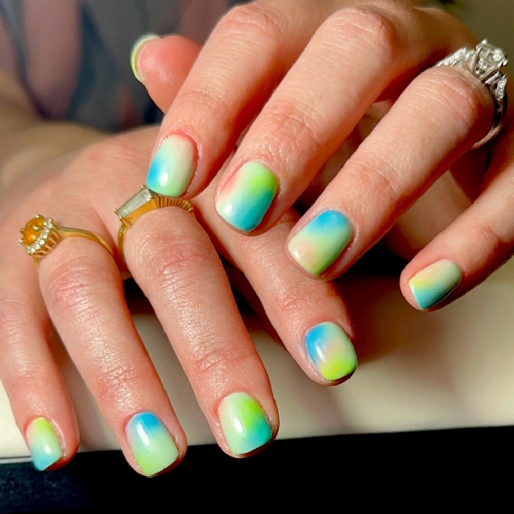 Rainbow French tips